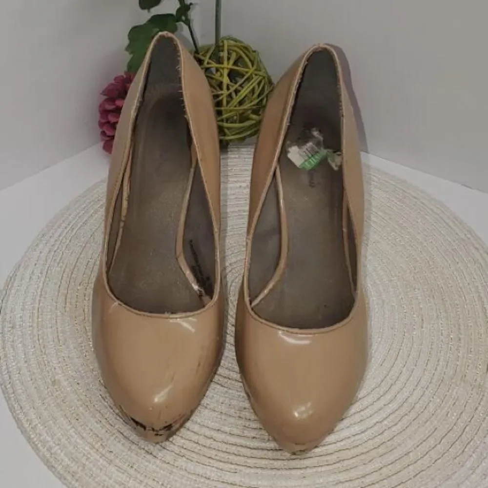 🔥4/$25 MICHAEL ANTONIO TAN CORKSCREW PLATFORM HIGH HEELS, 7.5
